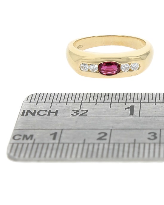 18ky Oval Ruby Dia Ring